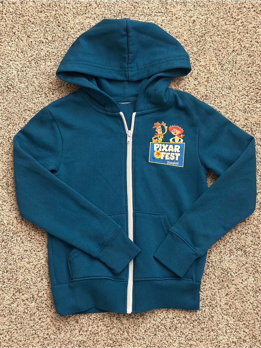 Disney Pixar Fest Teal Zip-Up Hoodie for Kids - 4/5